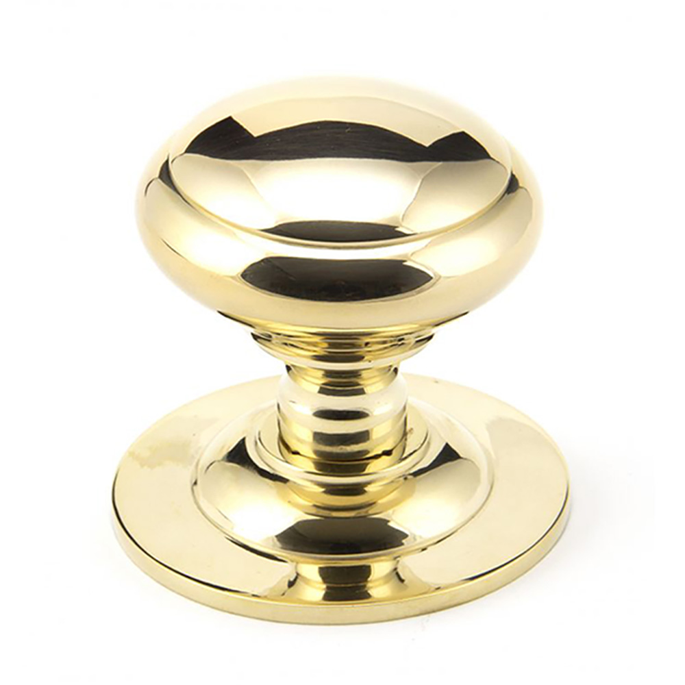 From the Anvil Round Centre Door Knob - Polished Brass